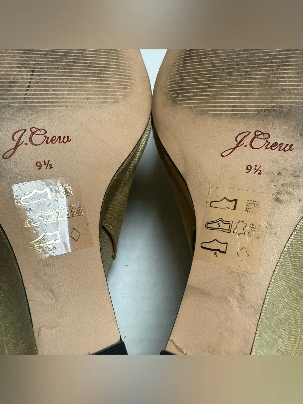 J.Crew Women's Bianca Woven Wedge Heel Sandal In Beige Casual Slip On Size: 9.5